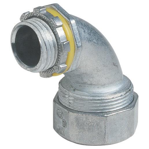 T & B Steel City Liquidtight Flexible Metal Conduit Fittings, Die Cast Zinc Connectors-90 Degree